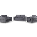 Alaska Armchair Grey Plush Velvet