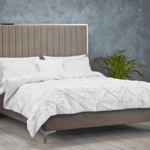 Berkeley Bed Frame Soft Mink Grey Plush Velvet with Headboard