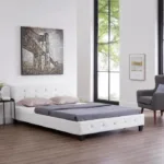 White Tufted Bed 140/160