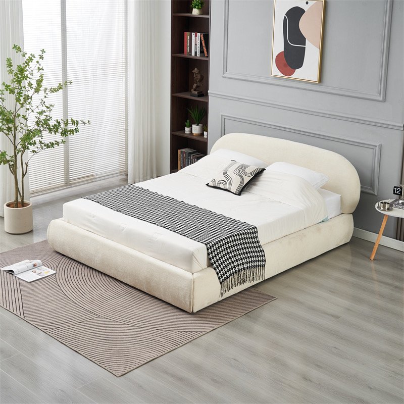 IMG_0850.JPG Babylone Beige Chenille Storage Bed 140x190 - Image 1