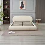 Babylone Beige Chenille Storage Bed 140x190 - Image 3