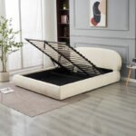 Babylone Beige Chenille Storage Bed 140x190 - Image 5