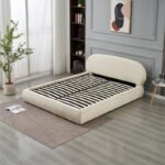 Babylone Beige Chenille Storage Bed 140x190 - Image 7