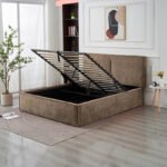 Olivia Mocha Chenille Storage Bed 140x190