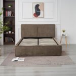 Olivia Mocha Chenille Storage Bed 140x190 - Image 4