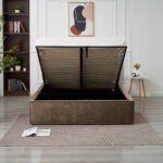 Olivia Mocha Chenille Storage Bed 140x190 - Image 7