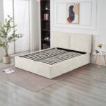 Olivia Beige Chenille Storage Bed 140x190