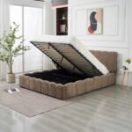 Moon Mocha Chenille Storage Bed 180x200 - Image 2
