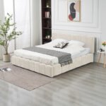 Moon Beige Chenille Storage Bed 180x200 - Image 3