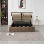 Moon Mocha Chenille Storage Bed 160x200 - Image 2