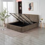 Olivia Mocha Chenille Storage Bed 180x200