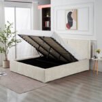 Olivia Beige Chenille Storage Bed 180x200 - Image 2