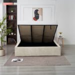 Olivia Beige Chenille Storage Bed 180x200 - Image 3