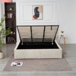 Olivia Beige Chenille Storage Bed 180x200 - Image 5