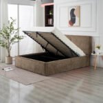 Olivia Mocha Chenille Storage Bed 160x200