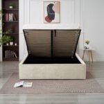 Olivia Beige Chenille Storage Bed 160x200 - Image 2