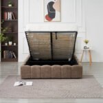 Moon Mocha Chenille Storage Bed 140x190 - Image 4