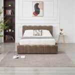 Moon Mocha Chenille Storage Bed 140x190 - Image 5