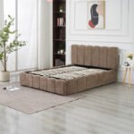 Moon Mocha Chenille Storage Bed 140x190 - Image 9