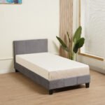 Melbourne Grey Velvet Bed 90x190