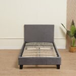 Melbourne Grey Velvet Bed 90x190 - Image 2