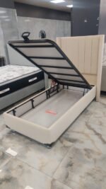 Tokyo Beige Velvet Storage Bed 90x190 - Image 2