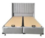 Tokyo Grey Velvet Storage Bed 160x200