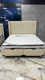 Coco Beige Velvet Storage Bed 140x190 - Image 2