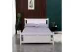 Batna White Wooden Bed 140x190