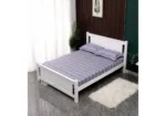 Batna White Wooden Bed 140x190 - Image 2