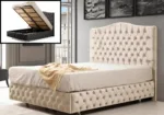 Paris Velvet Storage Bed with Upholstered Headboard 140x190 - Image 4