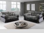 Logan 3+2 Sofa Set Black Grey Jumbo Cord - Image 2