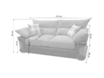 Logan 3+2 Sofa Set Black Grey Jumbo Cord