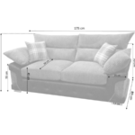 Logan 3+2 Sofa Set Black Grey Jumbo Cord