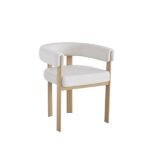 Vaiana Beige Velvet Dining Chair Oak Legs – Set of 4