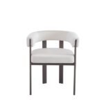 Vaiana Beige Velvet Dining Chair Walnut Legs – Set of 4 - Image 2