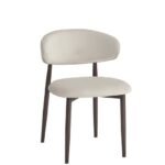 Lucile Sand Velvet Dining Chair Walnut Legs – Set of 4