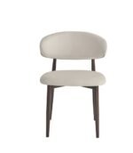 Lucile Sand Velvet Dining Chair Walnut Legs – Set of 4 - Image 3