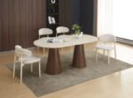 Corne Travertin Oval Dining Table 180x90x75cm