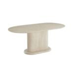 Loka Travertin Ceramic Oval Dining Table 180x90x75cm - Image 2