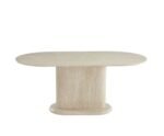 Loka Travertin Ceramic Oval Dining Table 180x90x75cm - Image 3