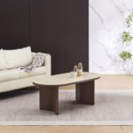 Page Ceramic Travertin Oval Coffee Table 120x60x45cm