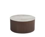 Toffee Ceramic Grey Round Coffee Table D80cm - Image 2