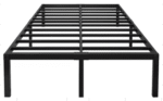 Black Metal Slatted Bed Base 140x190cm - Image 2
