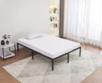 Black Metal Slatted Bed Base 140x190cm - Image 3
