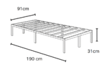 Black Metal Slatted Bed Base 160x200cm - Image 4