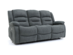 Naples 3 Seater Electric Recliner Sofa Grey Chenille Fabric