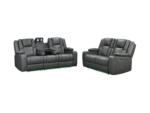 Orlando Electric Recliner Sofa Set 3+2 Aire Leather - Image 2