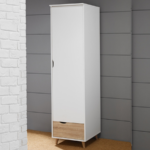 Stockholm 1 Door Wardrobe White Oak