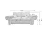 Vegas 3 Seater Sofa Grey Fabric